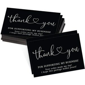 New 50pcs Matte Finish Thank You Cards